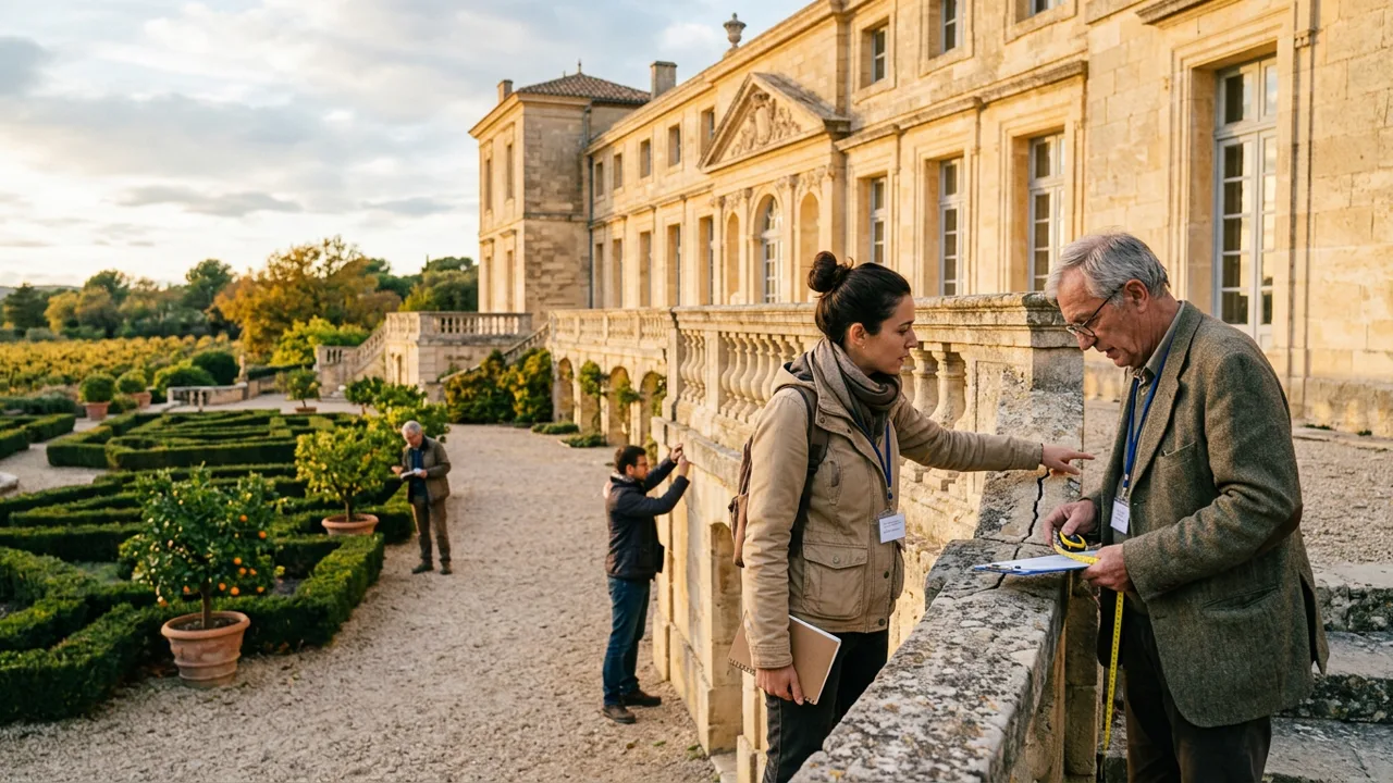 Vue d'ensemble du Château de Flaugergues et du domaine historique architectural de la Demeure Historique